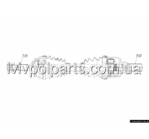 Піввісь привід OE код 9811542080 Citroen C-Elysse 1.6Vti 115Km 12-, Peugeot 301 1.6Vti 115Km 12- /Ліва,Акпп6 Bva/ Піввісь привід OE код 9811542080 Citroen C-Elysse 1.6Vti 115Km 12-, Peugeot 301 1.6Vti 115Km 12- /Ліва,Акпп6 Bva/